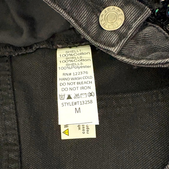 Mustard Seed Sequined Y2K style Denim Miniskirt black MEDIUM NWOT night out chic - Picture 11 of 11